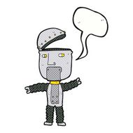 cartoon robot with speech bubble N222