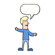 cartoon surprised man with speech bubble N158