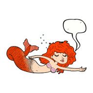 cartoon mermaid with speech bubble N78