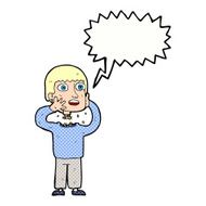 cartoon secret robot with speech bubble N12