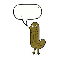 funny cartoon bird with speech bubble N152