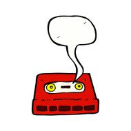 cartoon cassette tape with speech bubble N10