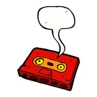 cartoon cassette tape with speech bubble N11