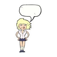 cartoon woman with hands on hips speech bubble N259