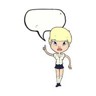 cartoon woman with idea speech bubble N295