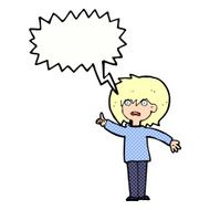 cartoon woman asking question with speech bubble N36