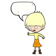 cartoon woman stressing out with speech bubble N22