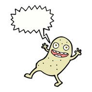 cartoon potato with speech bubble N8