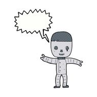 cartoon robot with speech bubble N223