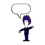 cartoon vampire man with speech bubble N141