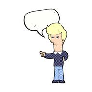 cartoon man pointing with speech bubble N227