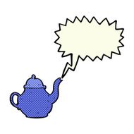 cartoon teapot with speech bubble N4