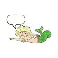cartoon mermaid with speech bubble N79