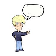 cartoon man pointing with speech bubble N228