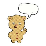 cartoon teddy bear with speech bubble N200