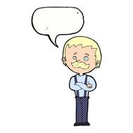 cartoon man with mustache speech bubble N105