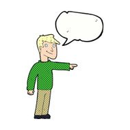 cartoon man pointing with speech bubble N229