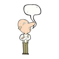 cartoon old man with folded arms speech bubble N12