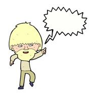 cartoon bearded man pointing and laughing with speech bubble N11