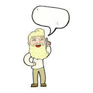 cartoon happy bearded man with idea speech bubble N12