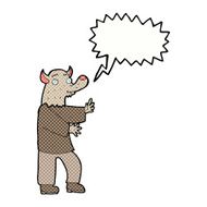 cartoon werewolf with speech bubble N35