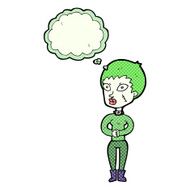 cartoon zombie girl with speech bubble N19