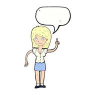 cartoon woman with idea speech bubble N296