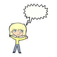 cartoon happy girl with speech bubble N104