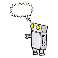 cartoon robot with speech bubble N224