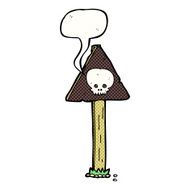 cartoon sign post with speech bubble N12