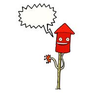 cartoon firework with speech bubble N10