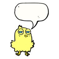 funny cartoon bird with speech bubble N153