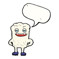 cartoon happy tooth with speech bubble N47