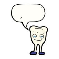 cartoon happy tooth with speech bubble N48
