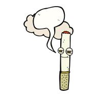 cartoon happy cigarette with speech bubble N12