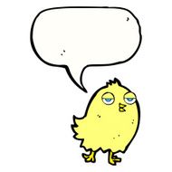 funny cartoon bird with speech bubble N154