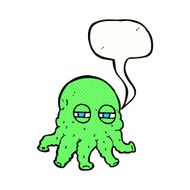 cartoon alien face with speech bubble N24