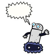 cartoon robot with speech bubble N226