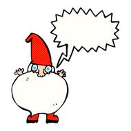 cartoon tiny santa with speech bubble N23