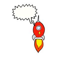 cartoon spaceship with speech bubble N37