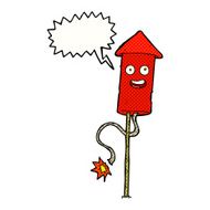 cartoon firework with speech bubble N11