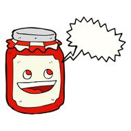 cartoon jar of preserve with speech bubble N4