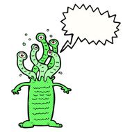 cartoon monster with speech bubble N59