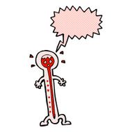 cartoon hot thermometer with speech bubble N11