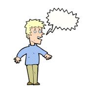 Cartoon happy boy with speech bubble N277