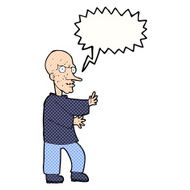 cartoon mean looking man with speech bubble N11