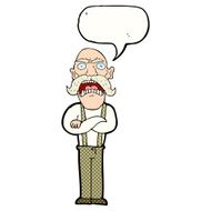 cartoon shocked old man with speech bubble N33