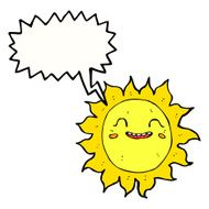 cartoon happy sun with speech bubble N15