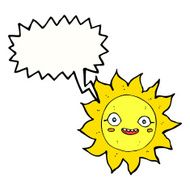cartoon happy sun with speech bubble N16