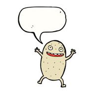 cartoon happy potato with speech bubble N12